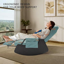 Rocking Chair for Nursery, Modern Upholstered Plush Seating Glider Recliner Chair with High Backrest and Side Pocket, Accent Armchair with Cushions for Living Room/Reading (Cyan Blue) by TinyTreasures Baby Boutique
