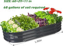 Raised Garden Bed Galvanized Planter Box Outdoor, Rot-Resistant Metal Garden Bed Planter for Vegetables Flower Herb (3- Grey) by GreenHaven Gardens