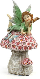 Garden Fairy Decor for Outside, Fairy Garden,Flower Fairy Outdoor Statue,Solar Powered Resin Ornaments,Patio Lawn Yard Porch, Garden Fairy Figurines for Home Garden Gifts,8.66inches Tall by GreenHaven Gardens