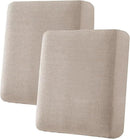 H.VERSAILTEX Super Stretch Individual Seat Cushion Covers Sofa Covers Couch Cushion Covers Slipcover Sets Thick Jacquard Textured Twill Fabric (2 Piece Medium Sofa Cushion Covers, Sand) by CozyNest Decor