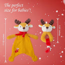 Organic Cotton Stuffed Animal Rattle Baby Toys, Plush Deer Cuddle Cloth and Hand Grip Ring Rattles Plush Toy Set for Newborns Infant Boys Girls, 2 PCS by TinyTreasures Baby Boutique