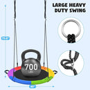 Hapfan 40" Saucer Tree Swing for Kids and Adults, Disc Round Swing for Kids Outdoor with Swivel, UV-Resistant Textilene Fabric, 700 lb Weight Capacity, 9.8 FT Hanging Straps, 2-Year Warranty (Rainbow) by TinyTreasures Baby Boutique