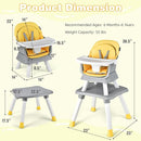 HONEY JOY 8 in 1 Baby High Chair, Convertible Highchair for Babies and Toddlers/Table and Chair Set/Building Block Table/Booster Seat/Stool/Toddler Chair with Safety Harness(Yellow) by TinyTreasures Baby Boutique