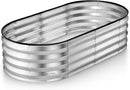 Galvanized Raised Garden Beds Outdoor // 4×2×1 ft Planter Raised Beds for Gardening, Vegetables, Flowers // Large Metal Garden Box (Silver) // Patented Tool-Free Design by GreenHaven Gardens