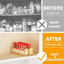 SpaceAid Bamboo Pull Out Spice Rack Organizer for Cabinet, Heavy Duty Slide Out Seasoning Kitchen Pantry Sliding Vertical Organization, 5.1" Wide, 2 Drawers(2" Wide), 1-Tier, Natural by CozyNest Decor