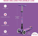 Micro Kickboard - Maxi Deluxe Foldable LED - Three Wheeled, Lean-to-Steer, Fold-to-Carry Swiss-Designed Micro Scooter for Kids with Motion-Activated Light-Up Wheels for Ages 5-12 by TinyTreasures Baby Boutique