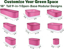 9-in-1 Galvanized Steel Raised Garden Bed // 8×2×1.5 ft Modular Planter for Gardening, Vegetables, Flowers // 18" Tall Metal Raised Garden Beds Outdoor (Pink) // Patented Design Planter Box by GreenHaven Gardens
