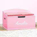 DIBSIES Personalized Creative Wonders Toy Box, Signature Series for Girls, 30 x 19.25 x 18 inches, Soft-Close Lid (Pink) by TinyTreasures Baby Boutique