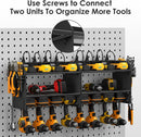 CCCEI Modular Power Tool Organizer Wall Mount with Charging Station. Garage 4 Drill Storage Shelf with Hooks, Screwdriver, Drill Bit Heavy Duty Rack, Tool Battery Holder Built in 8 Outlet Power Strip. by GreenHaven Gardens