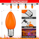 C7 LED Outdoor Halloween Lights 25Ft Orange Christmas String Lights with 27 Shatterproof Orange LED Bulbs, Hanging Outdoor Patio Lights for Christmas Halloween Party Patio Wedding Holiday Decoration by GreenHaven Gardens