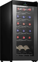 Nutrichef 18 Bottle Slim Wine Fridge | Red & White Wine Chiller | Adjustable Temperature Control 41°F to 64°F | Ultra Quiet Operation | Mini Wine Cooler for Home & Office, 30x13x17 IN by CozyNest Decor
