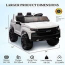 Hetoy 24V 2-Seater Truck Licensed Chevrolet Silverado Ride On Car Toy w/Parent Remote Control,4xSpring Suspension, 3 Speeds, Wireless Music, MP3 Player, Electric Vehicle Car for Kids, White by TinyTreasures Baby Boutique
