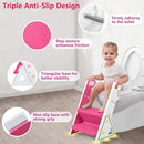 Easy Storage Potty Training Seat with Ladder, Adjustable Step and Toilet Seat Height, Easy-Grip Handles for Climbing, Foldable Portable Toddler Toilet Trainer, Perfect for Small Bathrooms by TinyTreasures Baby Boutique