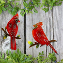 4 Pack Metal Cardinal Wall Art Decor Metal Birds 3D Outdoor Sculpture, Ornaments Hand-Made Nimble red Bird, Gifts for Mom,Birthday Gifts for Grandma Wife by GreenHaven Gardens