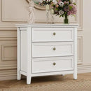 BLANKSPACE White Dresser, 3 Chest Drawer Dresser for Bedroom, Large Capacity Nightstand, Modern Wood Cabinet for Bedroom, Living Room, Closets by CozyNest Decor