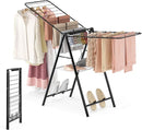 APEXCHASER Clothes Drying Rack Foldable, Metal Laundry Drying Rack with Height Adjustable Rails, Ultra Thin Drying Rack Clothing Towel Sweater Shoe for Indoor Outdoor, Gullwing Clothes Airer, Black by TinyTreasures Baby Boutique