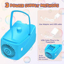 Bubble Machine, Automatic Bubble Blower for Kids, 18000+ Bubbles Per Minute with 2 Speed Settings, Battery/USB Powered Bubble Maker for Toddlers, Outdoor Birthday Parties, Weddings (Blue) by TinyTreasures Baby Boutique