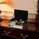 Luxury Mirrored Jewelry Box with Crushed Diamond - Glass Jewelry Box Organizer Storage Ring Holder Case for Women by TinyTreasures Baby Boutique