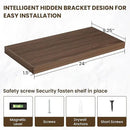 24 Inch Floating Shelves, 12 Inch Deep Floating Shelves for Wall, Floating Shelf with Invisible Brackets, Deep Shelves for Bathroom, Bedroom, Living Room, 2 Pack, Walnut by CozyNest Decor