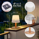 pearlstar Solar Table Lamp Outdoor - 2 Pack LED Waterproof Cordless Solar Desk Lamp with Pull Chain 2 Lighting Modes, Auto ON/Off for Outside Patio Coffee Table Garden Bedroom Living Room(White) by GreenHaven Gardens