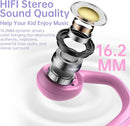 Kids Headphones, Bluetooth 5.2 Air Conduction Open Ear Headphones, 85dB Volume Limiting, Stereo Sound with Mic, IPX5 Waterproof, 20H Playtime, Perfect for School and Outdoor-Pink by TinyTreasures Baby Boutique