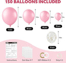 JOYIN 150 Pcs Pastel Pink Balloons, Different Sizes 18 12 10 5 Inch Pastel Pink Latex Balloon Arch Kit with Instruction for Birthday Decoration Party Graduation Wedding Holiday by TinyTreasures Baby Boutique
