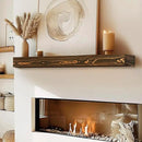 48x8x3 Fireplace Mantel - Handcrafted Hollow Rustic Solid Wood Wall Mounted Floating Shelf with Invisible Heavy Duty Wood Bracket (Weathered Brown) by CozyNest Decor