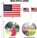 12 Pcs 12x18 Inch American Flags on Stick, American Flags for Outside, USA Stick Flag with Handheld and Grounded Multi-Purpose Flagpole, Memorial Day Decorations, 4th of July, Veterans Day, Patriotic Decorations by GreenHaven Gardens