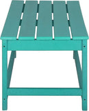 WO Home Furniture Adirondack Chairs Table Set of 3 PCS Outdoor Folding Chairs Coffee Table Weather/UV Resistant for Lawn, Garden, Bon Fire, Balcony (Turquoise) by GreenHaven Gardens