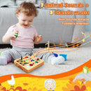 Busy Board with LED Light, Wooden Sensory Toys for Toddler, Montessori Music Toy for Airplane, Travel Activity Educational Learning Autism Toys, Birthday Boys Girls Gifts by TinyTreasures Baby Boutique