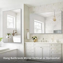 36x55 inch Bathroom Mirror, Silver Rectangle Mirror with Thin Metal Frame, Large Rectangular Wall Mirrors for Bathroom, Living Room, Big Mirror Hang Horizontal/Vertical by CozyNest Decor