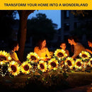 6 Pack Solar Sunflower Lights, Floral Theme, Yellow, Outdoor Garden Decor, Solar Flowers, Solar Lights for Outside Yard, Solar Sunflower Lights by GreenHaven Gardens