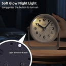 Analog Alarm Clock, Silent Non-Ticking Quartz Movement, Battery-Operated with Snooze & On-Demand Light, Easy to Set Gentle Wake Bedside Desk Clock, Ideal for Home, Travel, Office (Yellow) by CozyNest Decor