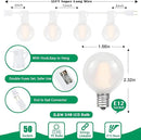 Outdoor LED String Lights, 50Ft with 52 Frosted White LED Globe Bulbs, Waterproof for Indoor/Outdoor Use, Perfect for Garden, Bistro, Pergola, Tents & Decorations, White by TinyTreasures Baby Boutique