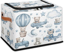 Rectangular Storage Baskets for Shelves - Waterproof Foldable Laundry Basket, Nursery Hamper, Reusable Toy Bin for Organizing Toys, Books, Clothes, Closet 14"x10.2" x10.4" (Little Bear) by TinyTreasures Baby Boutique