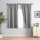 XWZO Full Shading Blackout Curtains 45 Inches Length with Tiebacks- Heat and Light Blocking Rod Pocket Window Drapes with Black Liner Backing for Bedroom/Kid's Room, Light Grey, W42 x L45, Set of 2 by TinyTreasures Baby Boutique