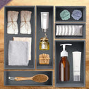 Bamboo Drawer Organizer - Kitchen Utensil Organizer Silverware Tray Cutlery Holder，Office Desk Supplies and Accessories,8.9 * 3 * 2.6,Grey by CozyNest Decor