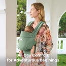 Momcozy Baby Carrier with Natural Cotton Linen, Built to Last, Ergonomic Design, 7-44lbs for Infant and Toddler, Lightweight and Comfortable, Hands-Free for Moms&Dads, Sage Green by TinyTreasures Baby Boutique