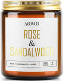 AOOVOO Rose Sandalwood Candles - 9 oz Scented Candles, Aromatherapy Candle, Soy Candle for Home Scented by CozyNest Decor