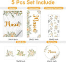 Custom Baby Crib Set - 5 Pcs Personalized Name Flowers Crib Bedding Set for Infants Toddlers - Soft Double Layer Nursery Bedding Set for Girls Boys - Customized Gifts for Baby Shower Birthday by TinyTreasures Baby Boutique