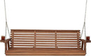 Amish Casual 6 Foot Roll Back Porch Swing with Cup Holders in Oak Stain - Amish Made in The USA from Treated Pine Heavy Duty 700 Lb. Weight Capacity by GreenHaven Gardens