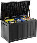 XXL 230 Gallon Large Resin Deck Box, Lockable Outdoor Storage Box for Patio Cushions Storage Furniture,Garden Tools, Pool Supplies, Weatherproof and UV Resistant- Black (230 Gallon) by CozyNest Decor