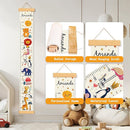 Personalized Name Growth Chart Wall Decor for Kids – Canvas Removable Height Chart Measuring Ruler 59" x 7.9" （Animals） by TinyTreasures Baby Boutique