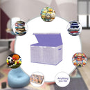 Toy Storage Bins,Large Toy Box Chest with Lids,Foldable Stuffed Animal Toy Organizers and Storage with Sturdy Handles for Kids,Girls,Boys,Nursery,Playroom 24.5"x13"x16" (Purple) by TinyTreasures Baby Boutique