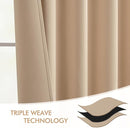 MIULEE Back Tab Beige Curtains 90 Inch Long 2 Panels Set for Living Room Bedroom Privacy, Cream Rod Pocket/Pinch Pleated Light Blocking Thermal Insulated Room Darkening Blackout Curtains, 52 x 90 Inch by TinyTreasures Baby Boutique