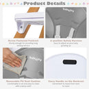 BABY JOY Convertible Baby High Chair, 3 in 1 Highchair w/Adjustable Legs, Dishwasher Safe Tray, Detachable PU Cushion, Footrest, 5-Point Harness for Babies Infants Toddlers (Gray) by TinyTreasures Baby Boutique