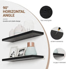 Heimlove Floating Shelves for Wall 36 Inches Long,9.3" Deep Black Floating Shelf Set of 2,Wall Mounted Shelves for Bathroom Bedroom Living Room Kitchen Office,Shelf for Books Storage,Home Decor by CozyNest Decor