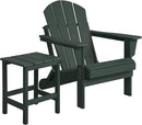 WO Home Furniture Adirondack Chair Table Set of 2 PCS Outdoor Folding Chair w Side Table Weather/UV Resistant for Lawn, Garden, Bon Fire, Balcony (Dark Green) by GreenHaven Gardens