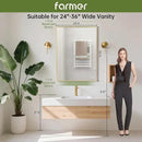 FARMER 24x32 Inch Gold Bathroom Mirror, Rectangle Wall Mounted Mirror, Vanity Mirror, Brushed Square Mirror, Framed Bathroom Mirror for Bedrooms, Entryways, Living Rooms, Horizontal/Vertical by CozyNest Decor