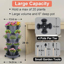 Vertical Planter 5 Tier Stackable Planters Garden Planters Strawberry Herb Flower and Vegetable Planter Indoor Outdoor Gardening Pots with Removable Wheels and Tools by GreenHaven Gardens
